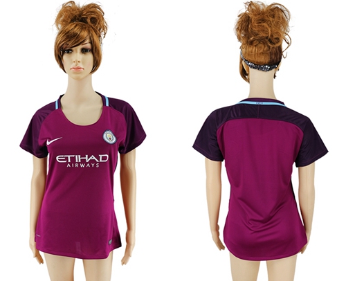 Women's Manchester City Blank Away Soccer Club Jersey